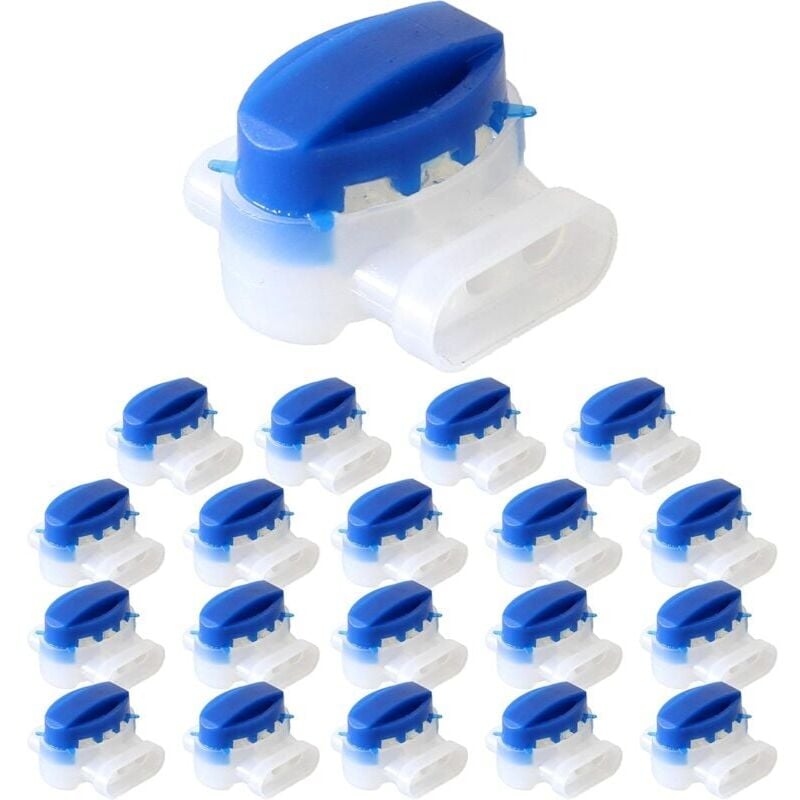 foto del prodotto snq 20x connettori per cavi per filo perimetrale, kit di riparazione per cavi di robot tagliaerba, morsetto per cavi, per collegare le estremit 
