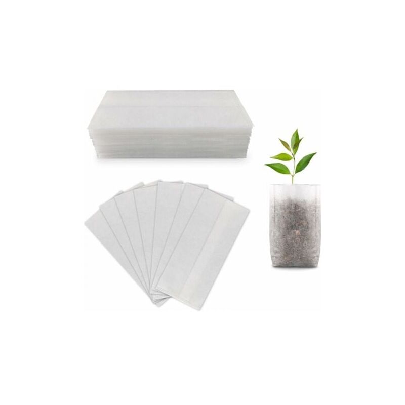 foto del prodotto snq 20x20cm 300 pezzi sacchetti per vivaio biodegradabili in tessuto non tessuto sacchetti per la coltivazione di piante, fiori, casa
