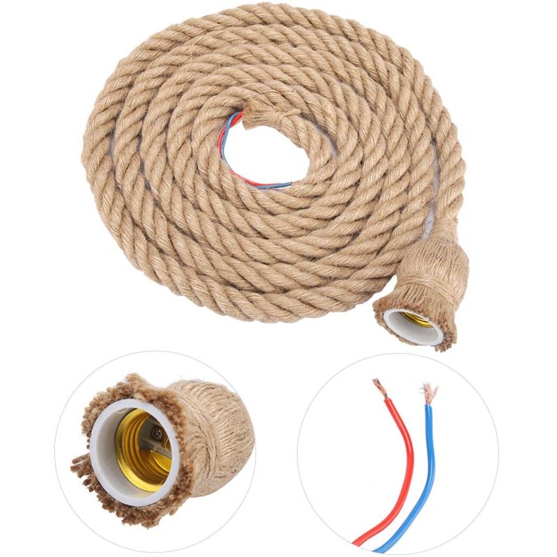 foto del prodotto snq 2m vintage canapa corda lampada a sospensione luce lampadario industriale vintage stile retro lampada da soffitto portalampada per ristorante