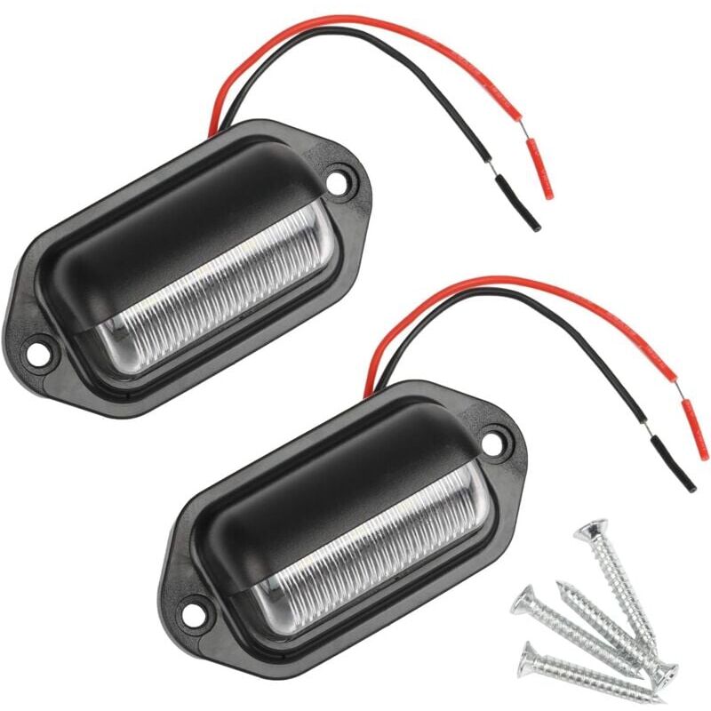 foto del prodotto snq 2pcs led eclairage plaque immatriculation tanche 6 smd led feux arri re lampe de plaque d immatriculation pour 12v 24v camion camionnette