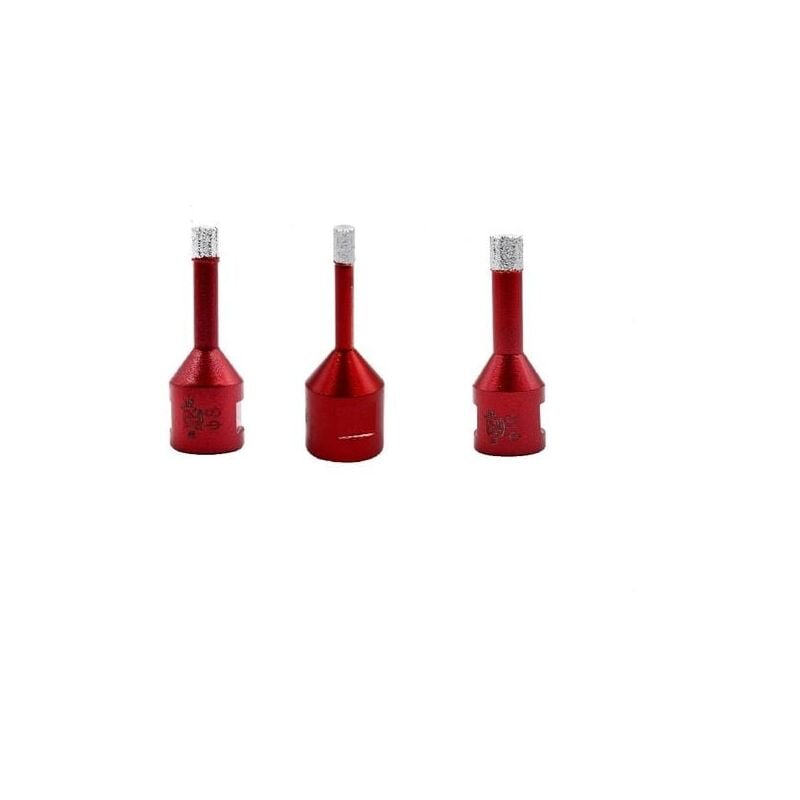 foto del prodotto snq 3 pezzi 6 mm 8 mm 10 mm punte da trapano diamantate brasate sotto vuoto punte con filettatura m14 per foratura a secco di piastrelle in