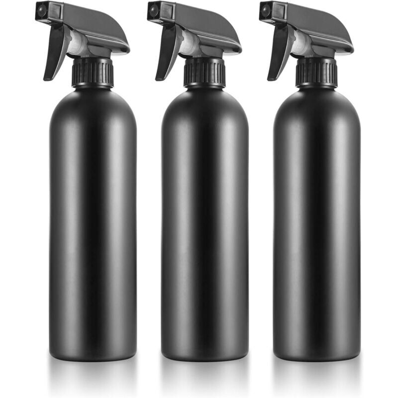 foto del prodotto snq 3 pezzi flacone spray vuoto, nebulizzatore, flacone spray per acqua ricaricabile, flacone spray per capelli da 500 ml per casa e giardino nero