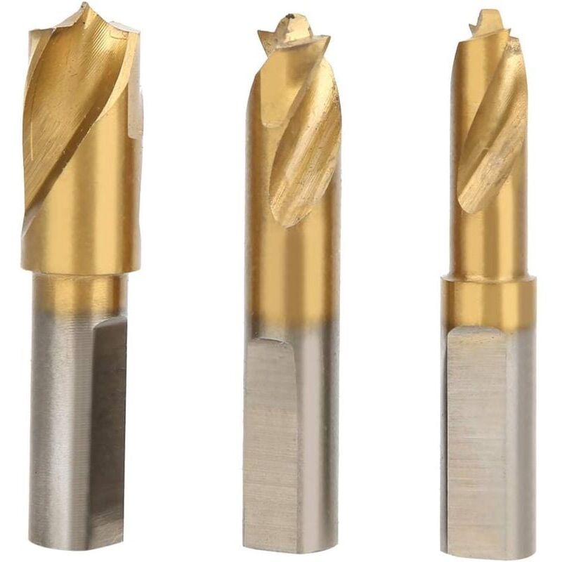 foto del prodotto snq 3 pezzi punta per trapano per saldatura a punti, hss co 6,5 mm 8 mm 10 mm set di punte per trapano per saldatura a punti rimozione di giunti di