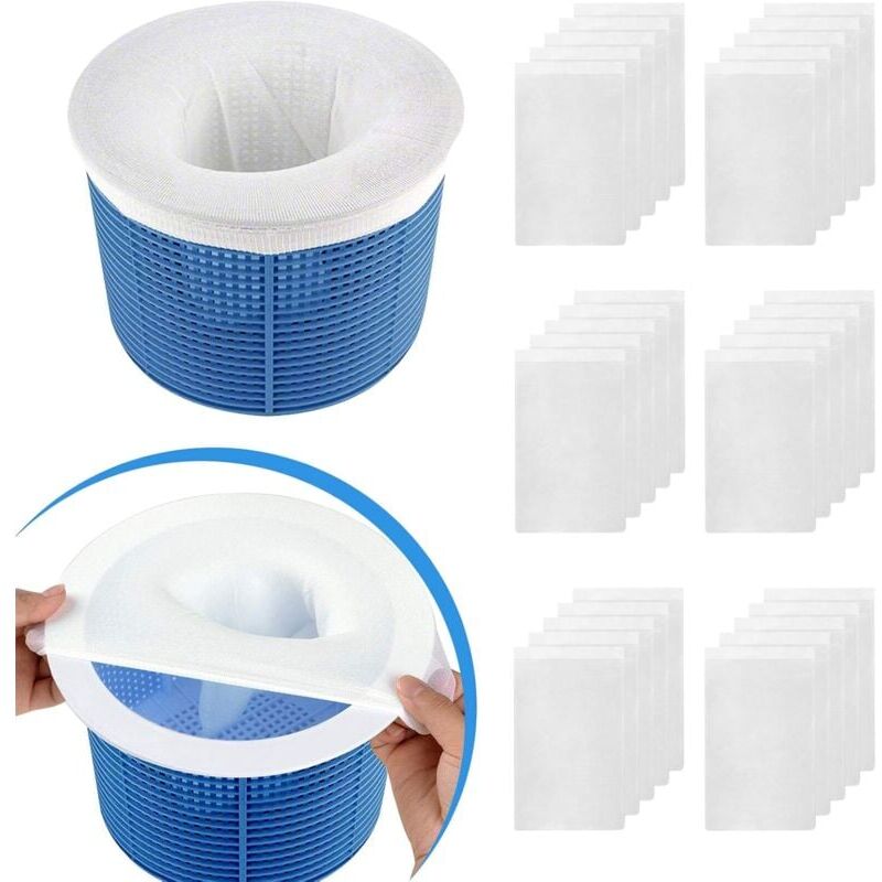 foto del prodotto snq 30 pezzi calzini per skimmer da piscina, perfetti salva filtro per cestello skimmer da filtro, fodera per schermo a maglie ultra fini per