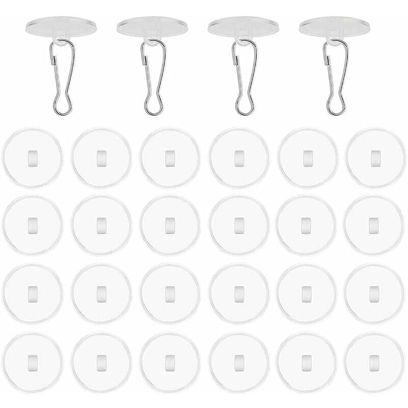 foto del prodotto snq 30 pezzi ganci trasparenti autoadesivi per soffitto senza foratura ganci di supporto per soffitto con clip per asta bandiera ganci decorativi
