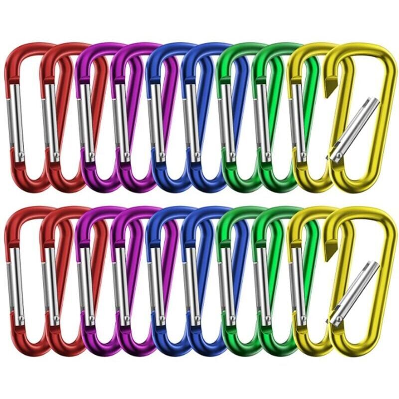 foto del prodotto snq 30 pezzi piccolo portachiavi con lucchetto fibbia ad anello a d portachiavi multifunzione fibbia di sicurezza per arrampicata all aperto gancio