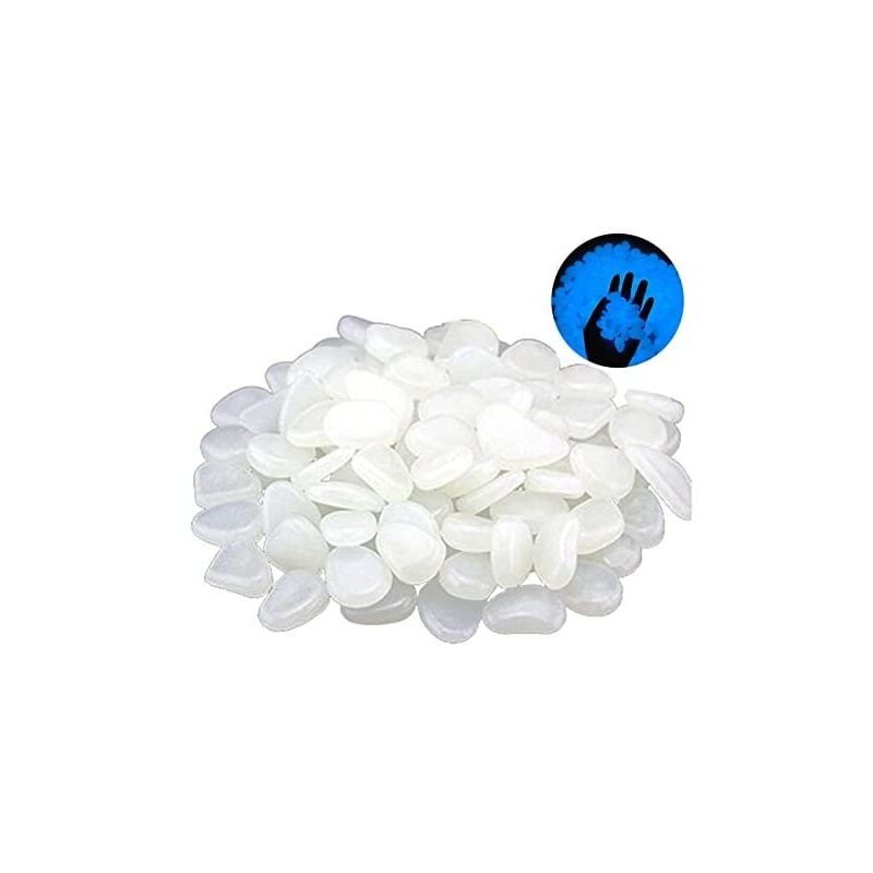 foto del prodotto snq 300 pezzi di ciottoli luminosi, pietre luminose per esterni, pietre fluorescenti, ciottoli fosforescenti, pietre decorative da giardino, per