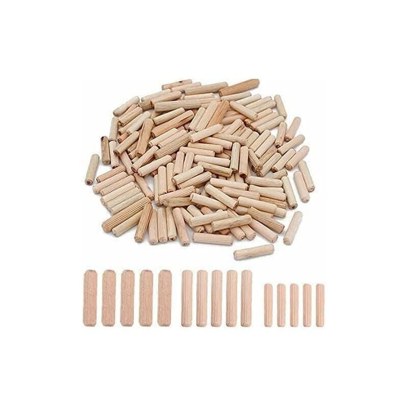 foto del prodotto snq 300 pezzi di tasselli in legno 6 mm 8 mm 10 mm assortiti tasselli in legno m6 m8 m10 per mobili in legno