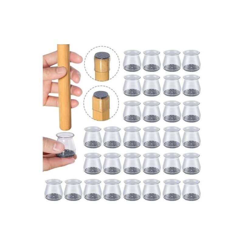 foto del prodotto snq 32 pezzi protezioni per gambe di sedie in silicone, taglia piccola misura 23 32 mm , piccolo cuscinetto per sedia, protezioni per pavimenti