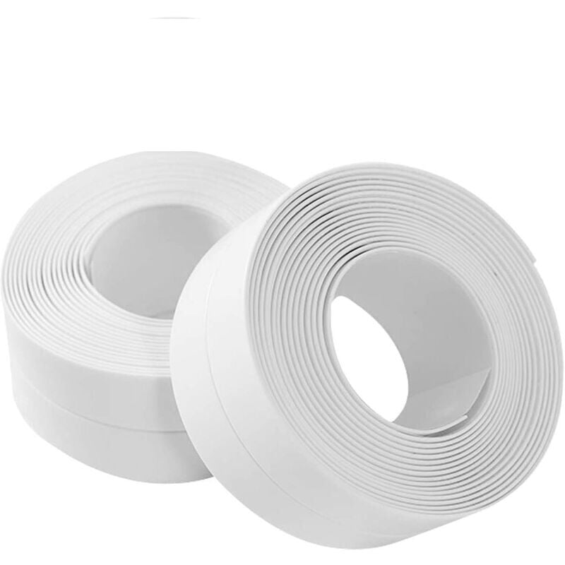 foto del prodotto snq 320x2.2cm striscia sigillante per doccia striscia sigillante per doccia guarnizione in silicone per bagno nastro adesivo bianco per vasca da