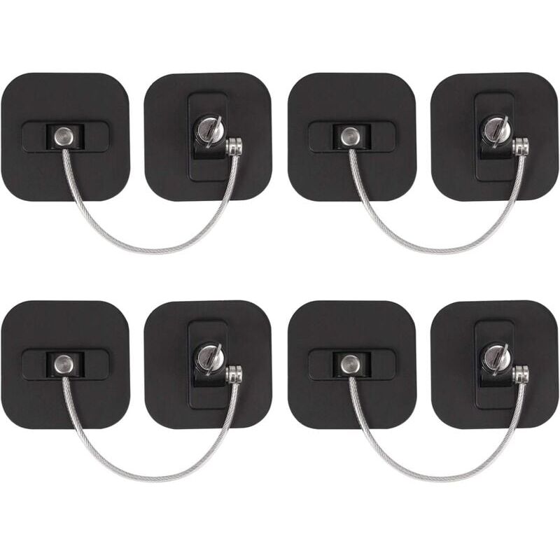 foto del prodotto snq 4 pcs noir bloque fen tre enfant bloc fenetre securite verrous de fen tre protection s curit enfant b b avec c ble en acier inoxydable 304