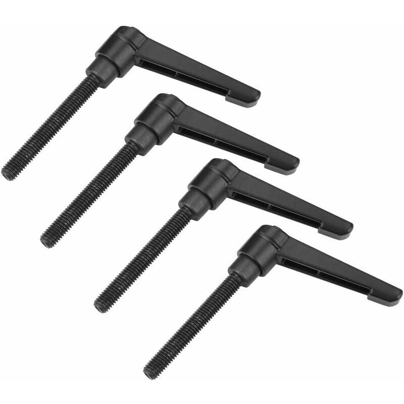 foto del prodotto snq 4 pezzi maniglia a leva di serraggio, m6 in acciaio inox filettatura maschio impugnature regolabili per macchine, nero 40mm 