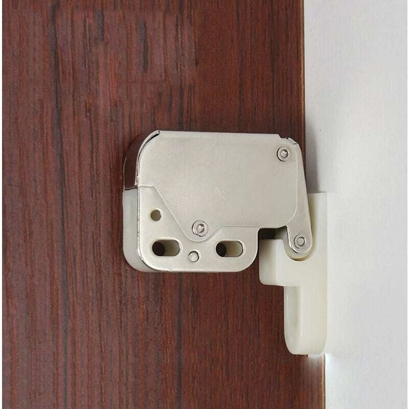 foto del prodotto snq 4 pezzi serratura di sicurezza a scatto automatica a molla con mini chiusura a scatto per ante di armadi e mobili