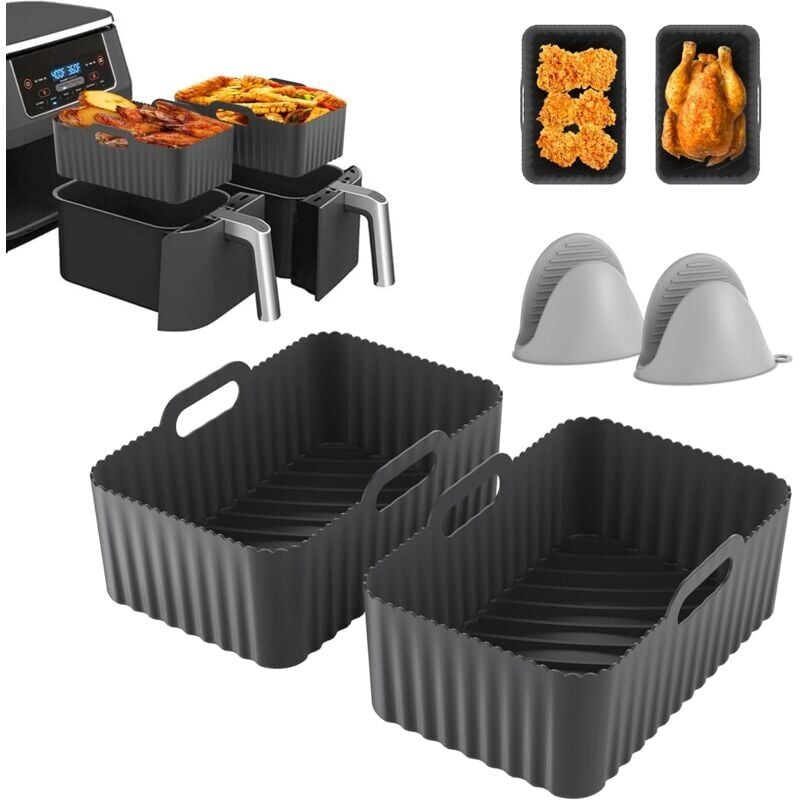 foto del prodotto snq 4 pi ces accessoires pour,moule silicone air fryer pour double stack xl sl400eu, foodi max af500eu, af400eu, af451eu, af300eu, 7,6 10,4 l