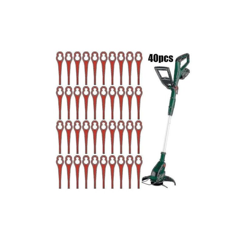 foto del prodotto snq 40 pezzi lame di ricambio per parkside prta 20 lia1 lidl ian 3 46 91099406 tagliabordi lama di taglio in plastica rossa