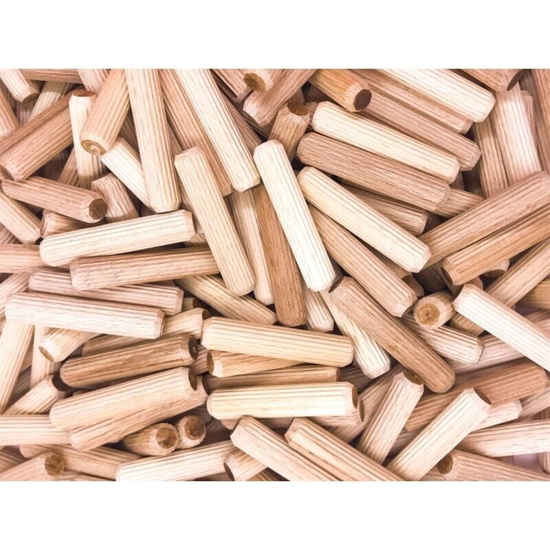 foto del prodotto snq 400 pezzi di tasselli in legno 8 mm x 40 mm tassello in legno di faggio massello ideale per frese per legno adatto per dima di