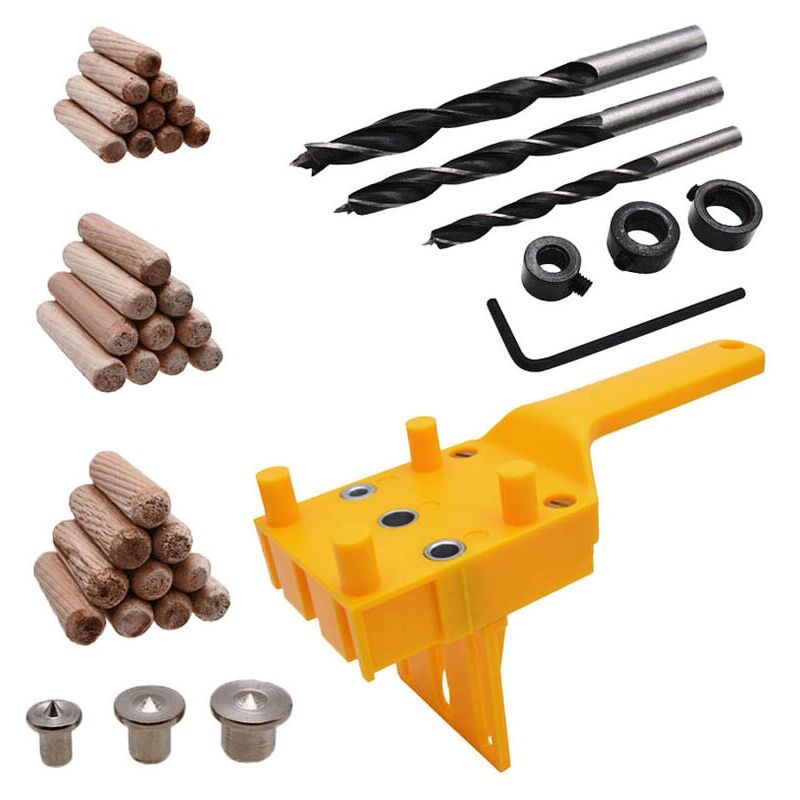 foto del prodotto snq 41 pezzi kit di foratura per tasselli kit di foratura per tasselli foro dritto per lavorazione del legno con 6 8 10 mm kit di centraggio per