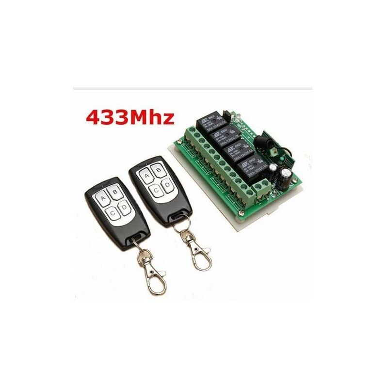 foto del prodotto snq 433mhz telecomando wireless dc 12v 4 canali interruttore rel rf a lunga distanza 2 trasmettitori 1 ricevitore per porta del garage