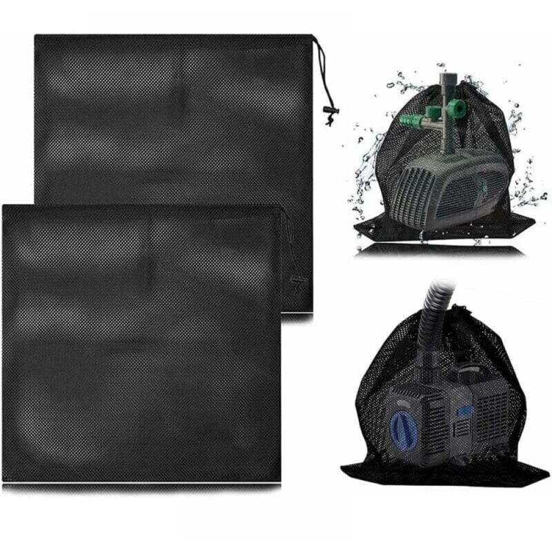 foto del prodotto snq 45 x 45 cm 2 pezzi sacchetto a rete per pompa, sacchetto a rete per filtro pompa acqua, sacchetto barriera pompa, sacchetto di protezione