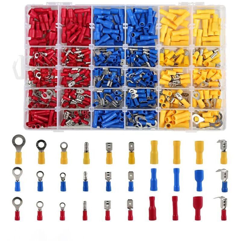 foto del prodotto snq 480 terminali elettrici per auto, terminali a crimpare, rotondi, piatti, femmina e maschio, occhiello e occhiello, cilindrici e altri,