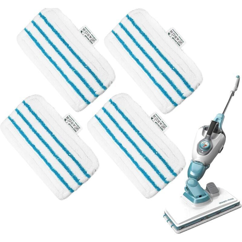 foto del prodotto snq 4pcs lingettes pour balais vapeur, pour steam mop fsm1630s nettoyeur vapeur, pour fsm1630, fsm1616, fsmh13e5, fsm1321, fsm1605, fsmh13151sm,