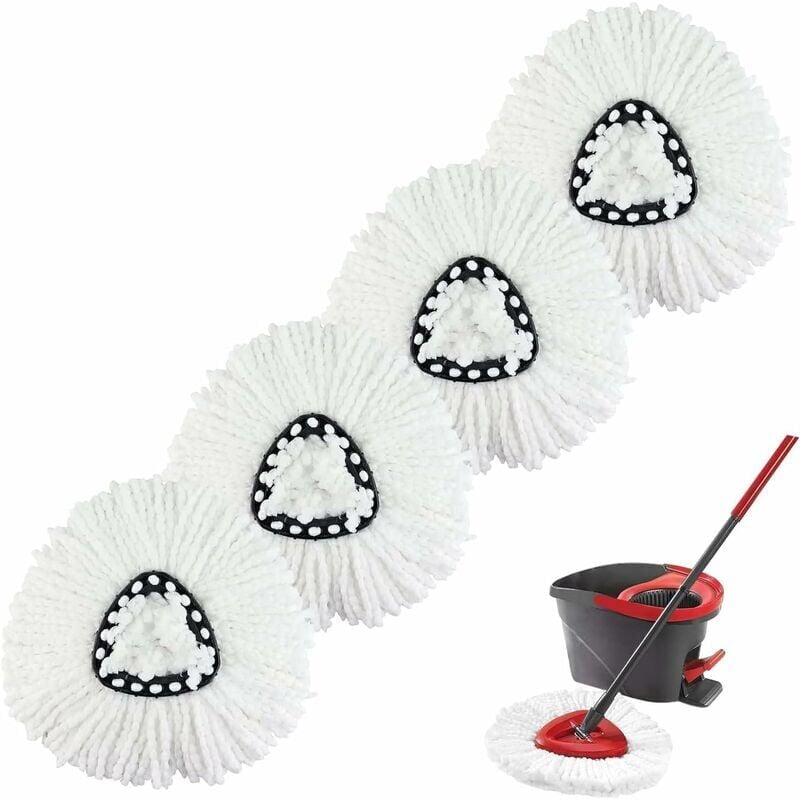 foto del prodotto snq 5 pezzi di ricambio per mocio rotante compatibile con ocedar e vileda easywring 2 in 1 turbo mop in microfibra per mocio rotante triangolare