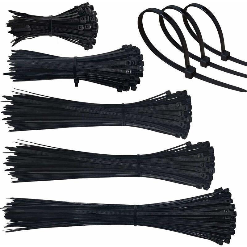 foto del prodotto snq 500 fascette stringicavo in plastica, fascette stringicavo in plastica da 4 mm, fascette stringicavo da 100 150 200 250 300 mm, fascette