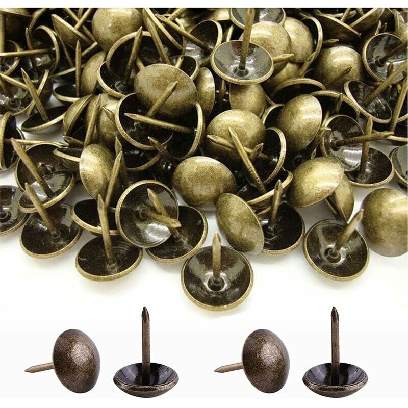 foto del prodotto snq 500 pezzi chiodi per tappezzeria, chiodi per tappezzeria decorativi in bronzo da 17 x 11 mm, chiodi retr , chiodi per tappezzeria fai da te per