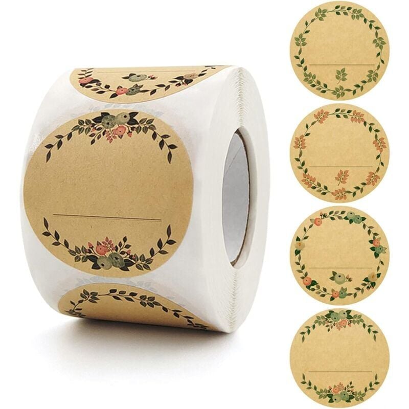 foto del prodotto snq 500 pezzi etichette adesive, adesivi per barattoli di marmellata da 5 cm, possono essere utilizzate per etichette da cucina, etichette per
