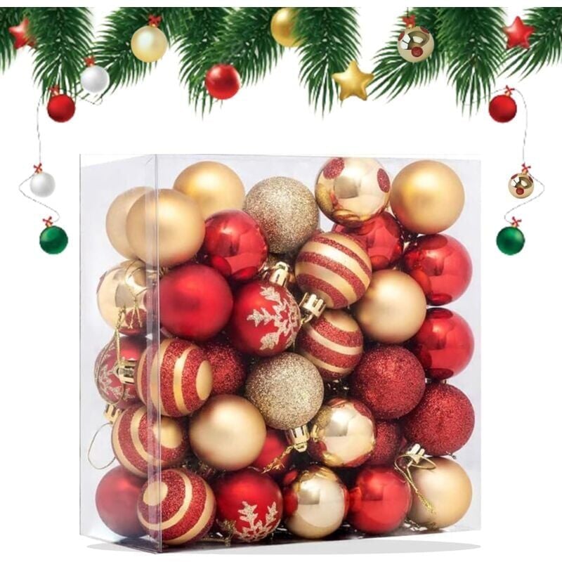 foto del prodotto snq 50pcs boules de no l en plastique 4cm boules de noel decoration boules no l ornements arbre de no l boules plastique boule de sapin no l