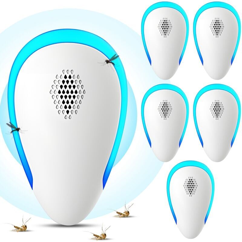 foto del prodotto snq 6 confezioni repellente elettronico ad ultrasuoni per parassiti, conversione di frequenza intelligente, repellente multifunzionale per zanzare