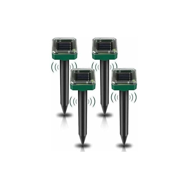 foto del prodotto snq 6626cm confezione da 4 repellenti solari ad ultrasuoni per talpe, repellente solare per topi, repellente per esterni per giardini, talpe,