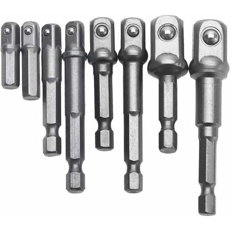 foto del prodotto snq 8 pezzi 1 4 3 8 1 2 adattatore per cacciavite magnetico porta punte estensione esagonale quadrato assortimento