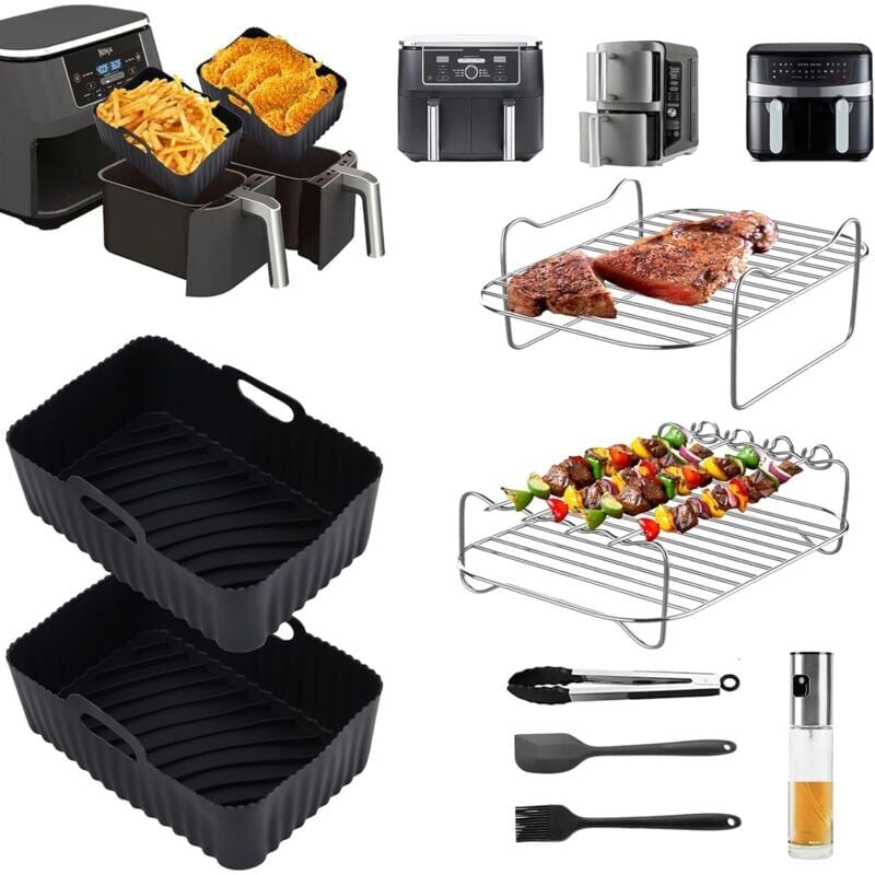 foto del prodotto snq 8 pi ces accessoires de friteuse air chaud 2024 af500eu af400eu, af300eu, double stack xl sl400eu,accessoires moule en silicone pour racks et
