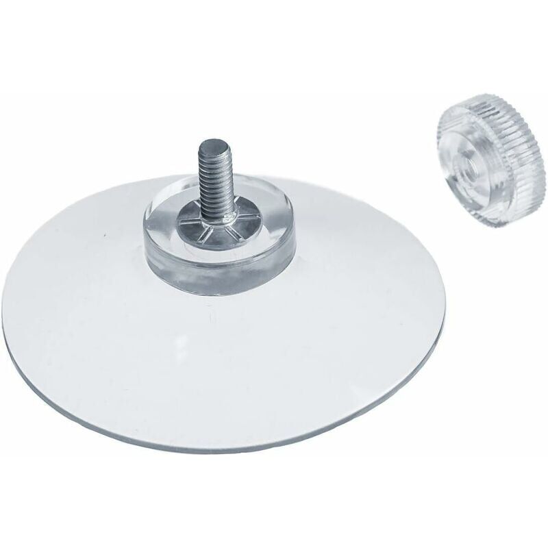 foto del prodotto snq 8 x ventose 50 mm con filettatura m4x10mm con dadi zigrinati trasparente made in germany