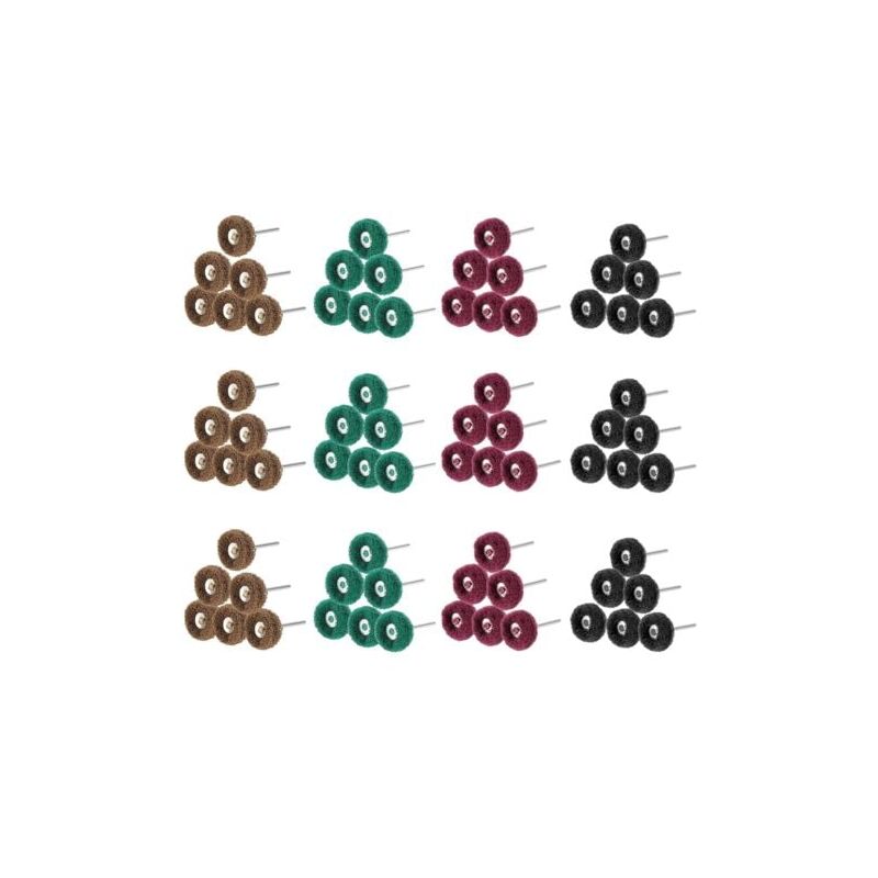 foto del prodotto snq 80 pezzi 25 mm ruote abrasive per lucidatura, accessori per lucidatura utensili rotanti, grana 80 150 240 300, spugnetta abrasiva e gambo in
