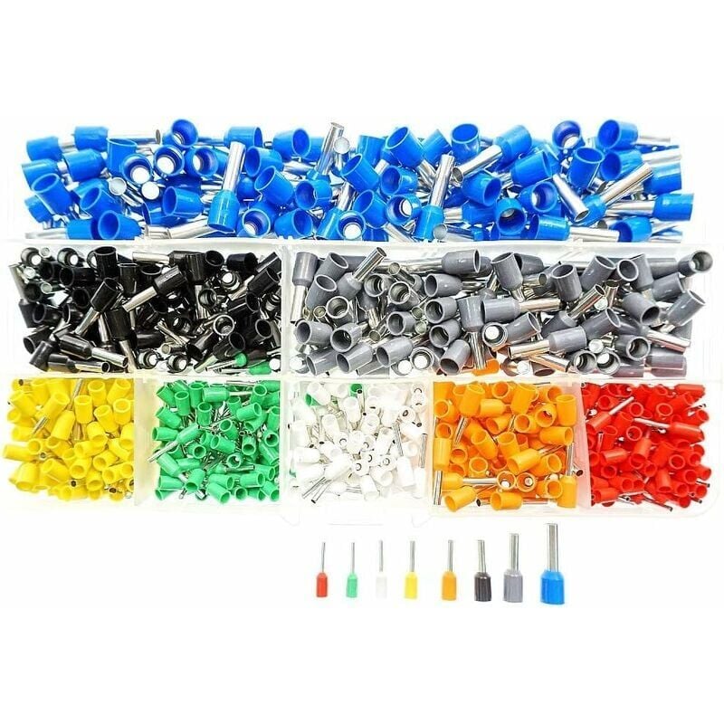 foto del prodotto snq 800 set terminali a crimpare per cavi a laccio kit assortimento di terminali per cavi isolati da 0,5 mm a 6 mm per progetti elettrici con