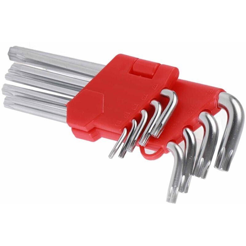foto del prodotto snq 9 pezzi set di chiavi esagonali, chiave esagonale chiave a stella crv kit di strumenti per chiavi in metallo a braccio lungo per manutenzione e
