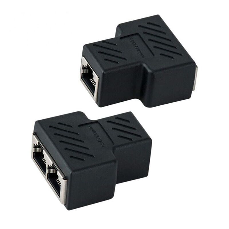 foto del prodotto snq accoppiatore rj45 2 pezzi , adattatore per connettori splitter rj45 da 1 a 2 splitter ethernet, doppia presa, prolunga per cavo lan ethernet,