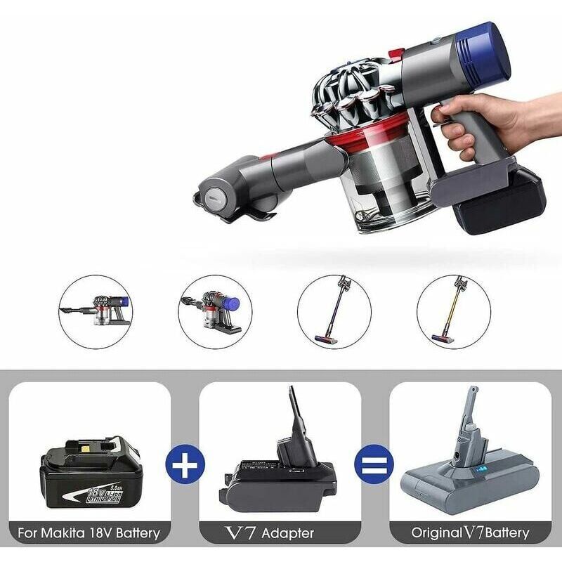 foto del prodotto snq adattatore convertitore per batteria al litio makita lxt da 18 v per aspirapolvere dyson serie v7