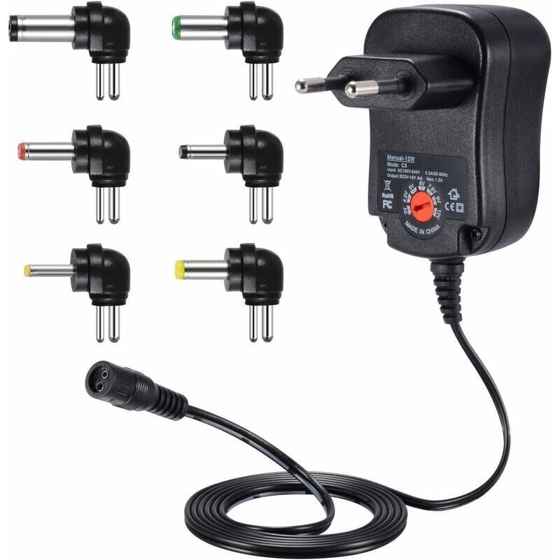 foto del prodotto snq adattatore di alimentazione universale da 12 w 3 v, 4,5 v, 5 v, 6 v, 7,5 v, 9 v, 12 v , trasformatore di carica di rete cc 220 v per vtech