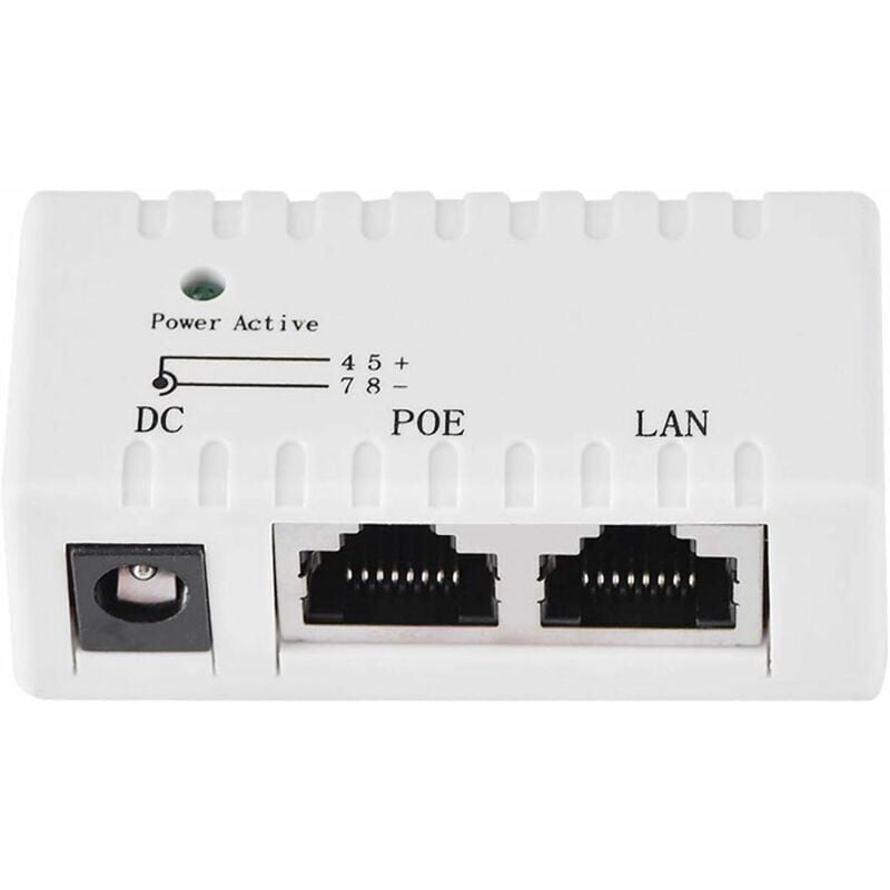 foto del prodotto snq adattatore iniettore power over ethernet splitter poe per rete lan bianco 