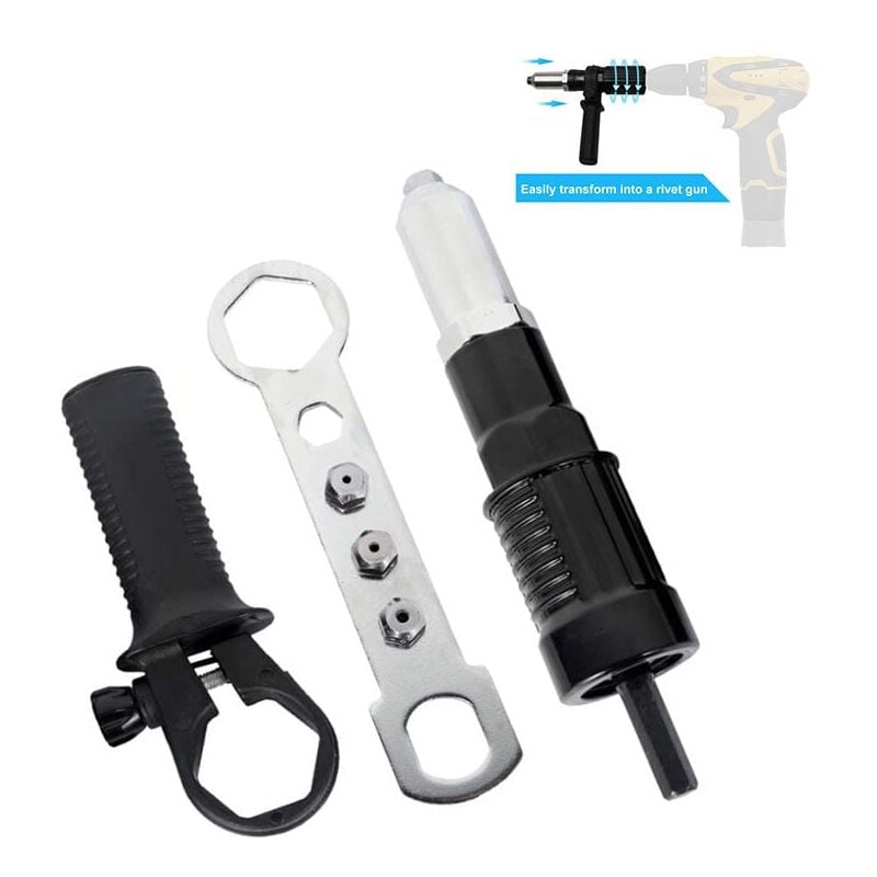 foto del prodotto snq adattatore per pistola rivettatrice elettrica adattatore per trapano rivettatrice inserto per rivettatrice strumento per dadi