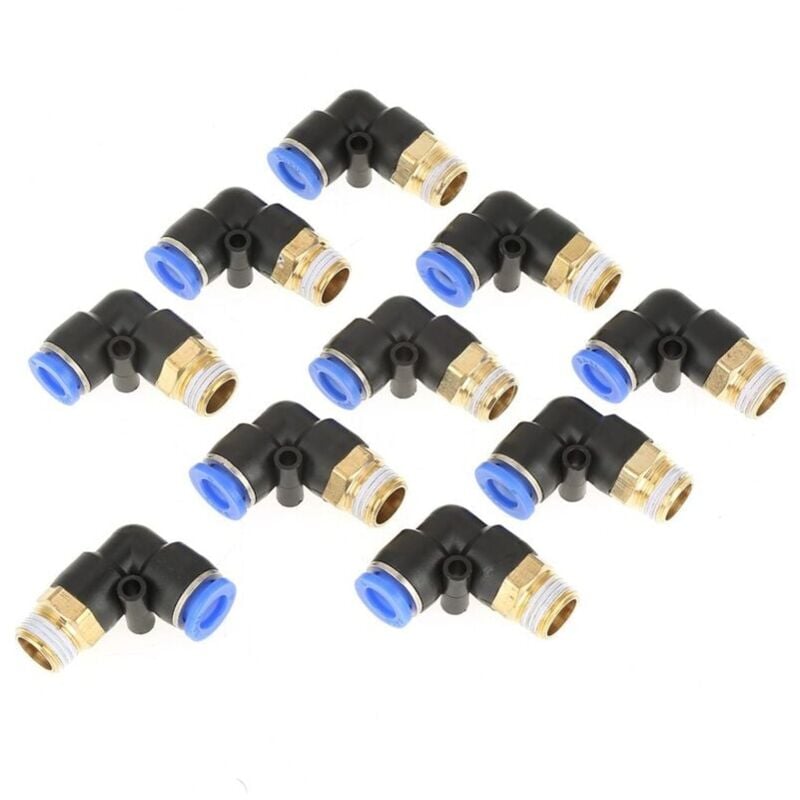 foto del prodotto snq adattatore per raccordi pneumatici a gomito rapido da 10 pezzi, diametro 8 mm, filettatura g1 4.