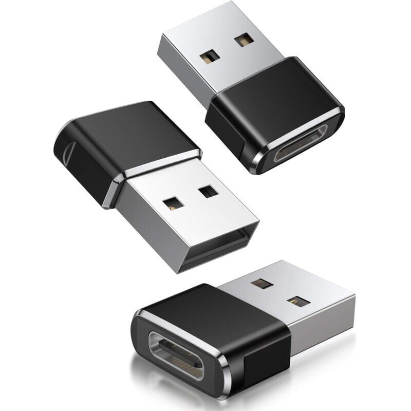 foto del prodotto snq adattatore usb c femmina a usb a maschio, confezione da 3 convertitore caricabatterie usb a tipo c per apple watch 7, iphone 11 12 13 pro max