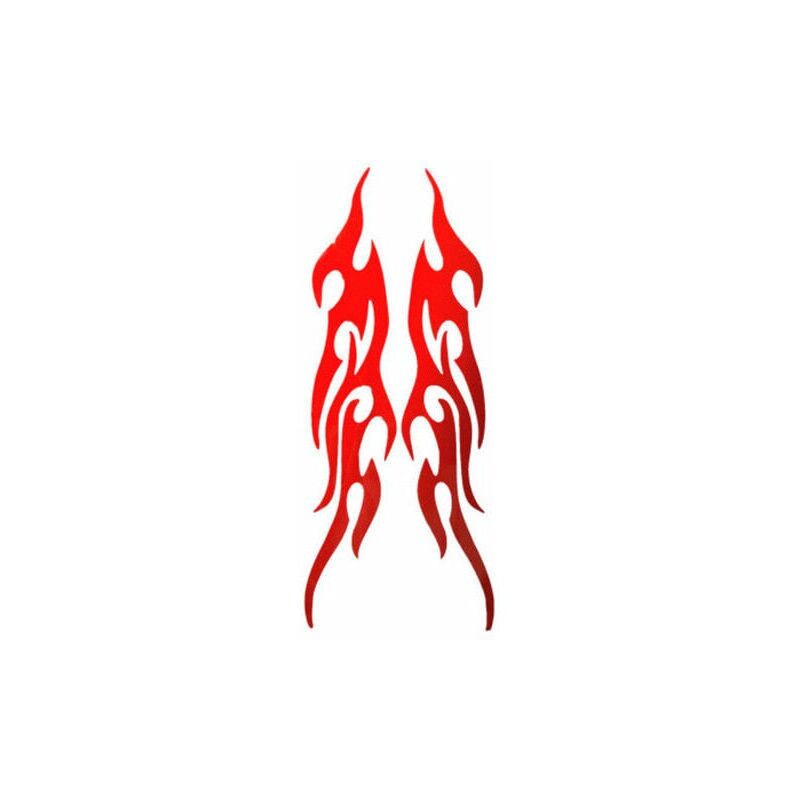 foto del prodotto snq adesivo fiamma moto hot rod fire decals tribal flame light up adesivi retro riflettenti decalcomania per casco moto cane walker rosso 