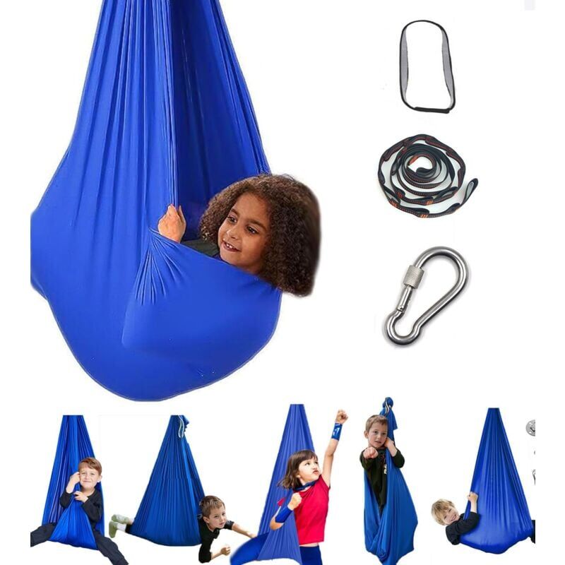 foto del prodotto snq altalena sensoriale per bambini e adulti, 100 x 280 cm con supporto a parete colore vedi immagine 1 
