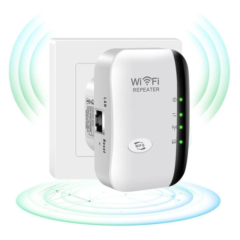 foto del prodotto snq amplificatore wifi, amplificatore internet wireless 2.4g per casa 300mbps super boost wi fi range extender wlan signal booster repeater, facile