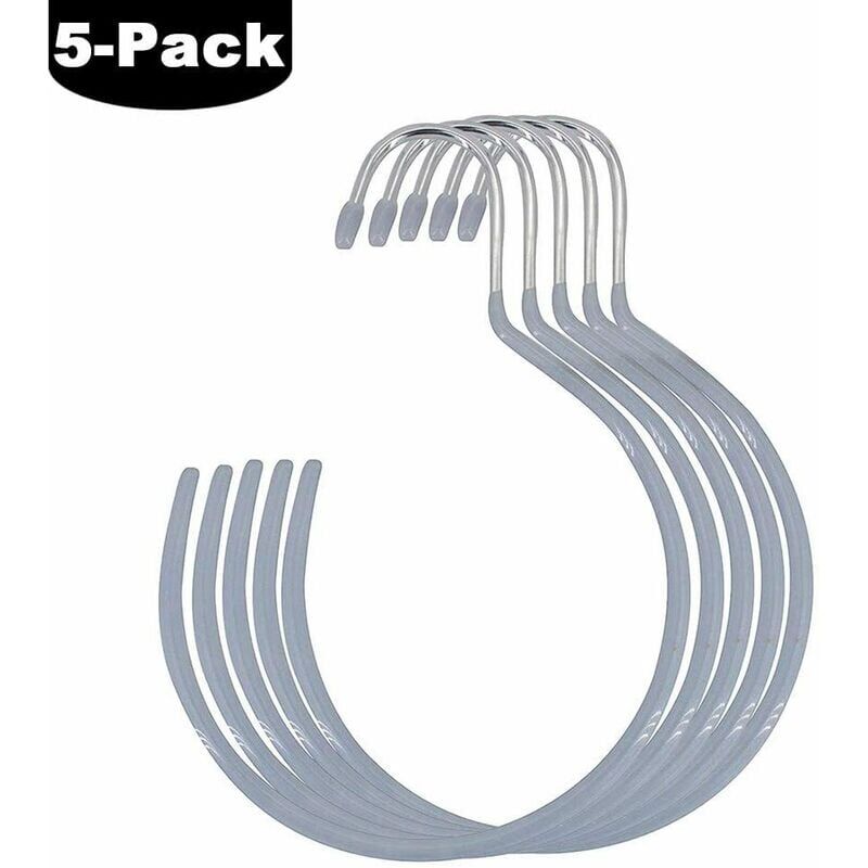 foto del prodotto snq anello d argento per sciarpa, 5 pezzi, appendino per sciarpa, porta sciarpa, gancio per armadio rotondo, anello per sciarpa, organizer per
