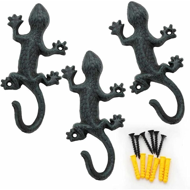 foto del prodotto snq appendiabiti da parete, ganci in ferro, ganci da parete resistenti dal design retr 3 pezzi, 15 cm